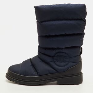 Chanel Size 40.5 Blue Nylon Snow Boots